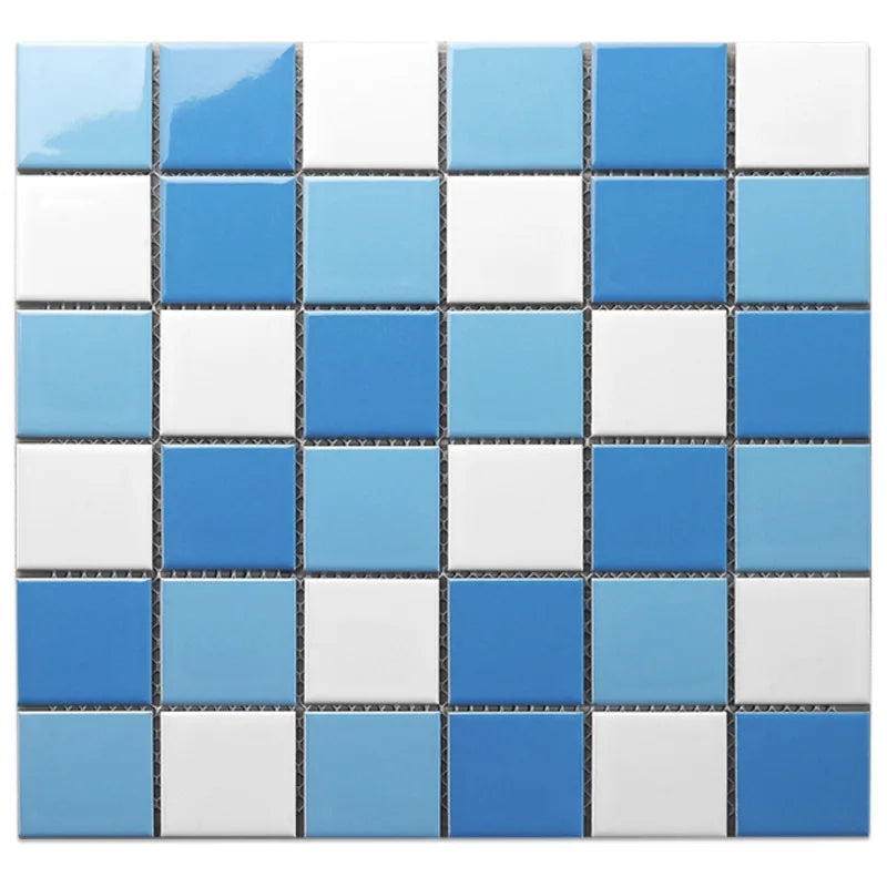 KASARO Factory Cost Price Self Adhesive Toilet Wall Decoration Blue Hotel Pool Zellige Glossy Tiles Glass Crystal Mosaic