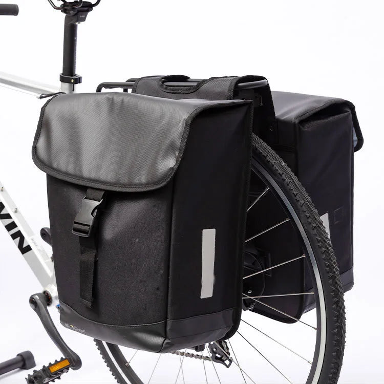 Durable Outdoor Waterproof Bicycle Pannier Bag Large Capacity Riding Saddle Bag for Travel and Double Bicycle Use