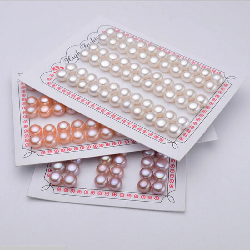 2A Natural Freshwater Button Pearl Wholesale Cultured White Blue Black Pink Gray Button Pearls Real Natural Button Pearl MegaBDM