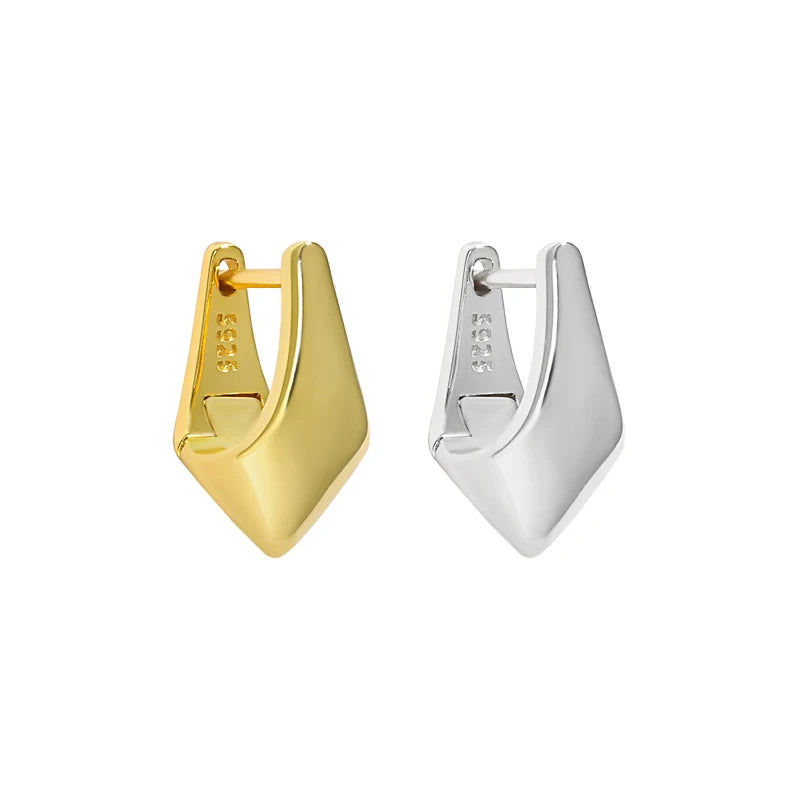 Wuqie 925 Sterling Silver Conical Hip Hop Geometric Designer Hoop Earrings Women Fashion Conical Ear Studs