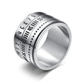 Big Time Shape Men Rings Gold/Black/Silver Color Titanium Steel Rotating Ring Arabic Numerals Calendar Shape Rings for Man