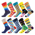 Bulk Wholesale Cotton Novelty Funny Mens Dress Socks Unisex Striped Colorful Festival Crazy Socks