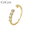CZCITY Charm Gift Engagement Diamond White Gold New Trendy Jewelry Mexican Jewellery Silver Band Ring