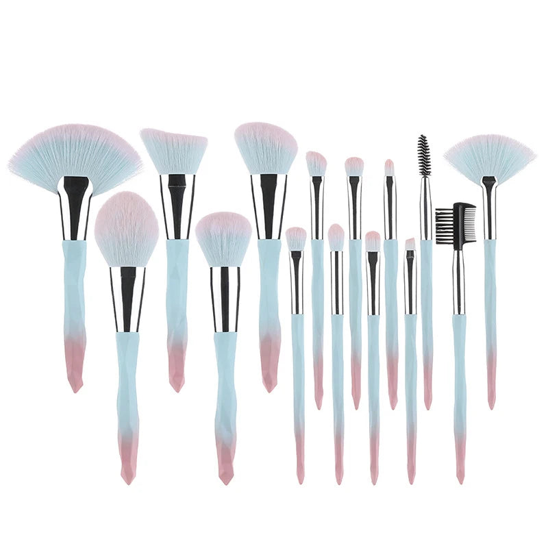 Wholesale Extra Large Vegan Makeup Brush Set Professional Make up Tools Custom Private Label 15pcs Makeup Brush Set