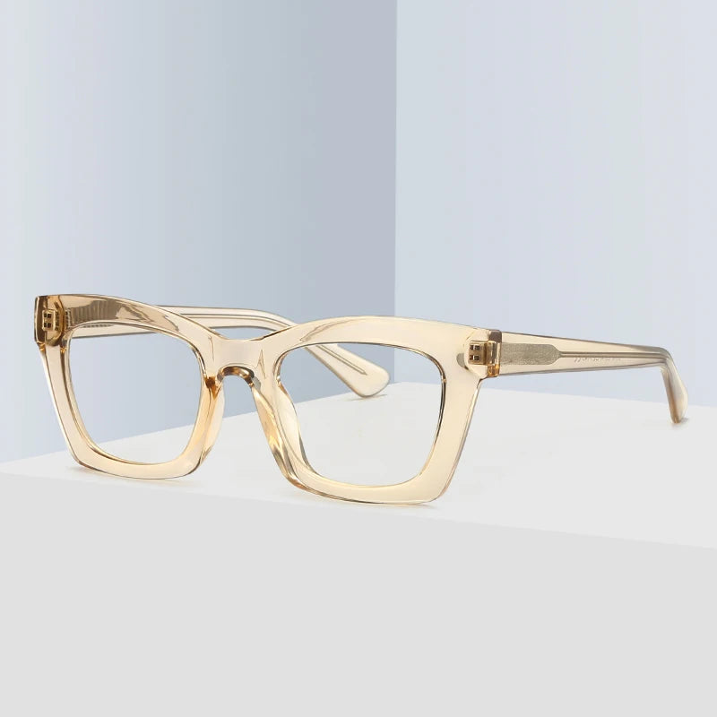 Blue Light Blocking Spectacles Frame TR90 Women Chunky Eye Glasses Frame for Myopic Prescriptions Square Optical Eyeglasses