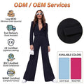 Trend Solid Color Autumn and Winter Short Long Sleeve Suit Jacket High Waist Loose Pants Women Suits Office Formal