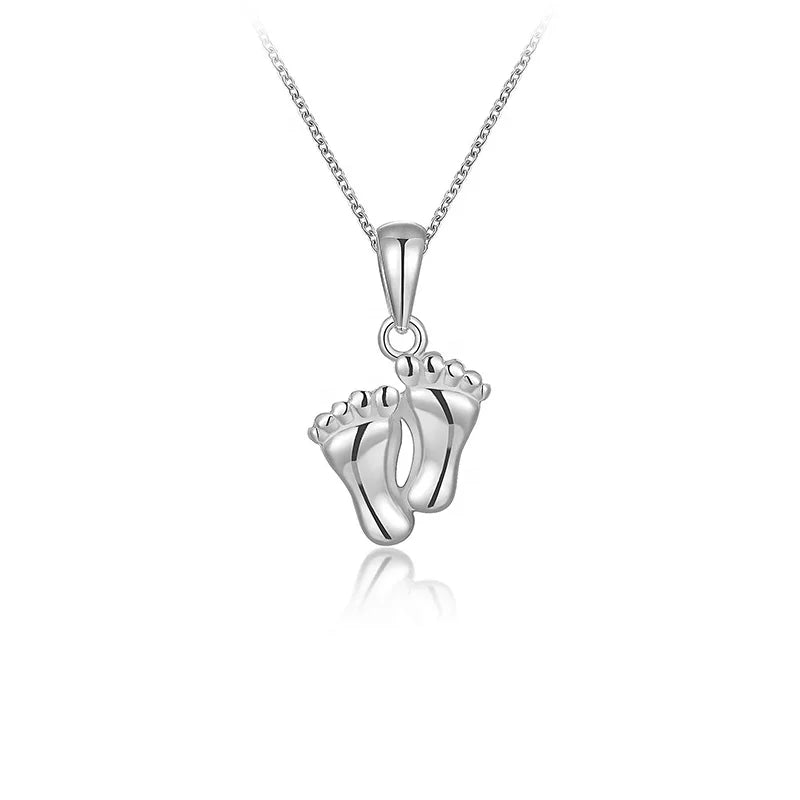 Wholesale 925 Sterling Silver Jewelry Lovely Footprints Fine Pendant