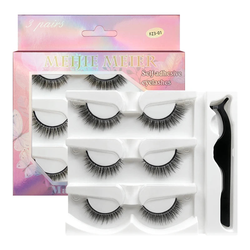 Beauty Personal Care 3D Mink Waterproof Eyelashes Strip Synthetic Hair Adhesive False Eyelashes No Eyeliner No Stimulation