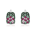 Abiding Rhodolite Garnet Nano Emerald Christmas Design Engagement Anniversary 925 Sterling Silver Clip on Earrings for Women