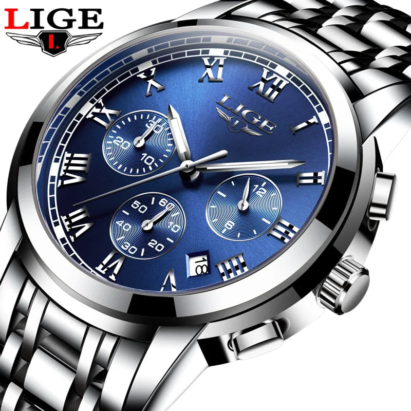 LIGE Watch 9810 Hot Sale Luxury Top New Male Sport Wristwatches Reloj Hombre Business Quartz Watches Men Wrist Erkek Kol Saati