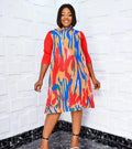 Sheen Clothes  Free Size  Plus Size Women Summer Casual Dresses 100% Polyester African Print Women Dresses