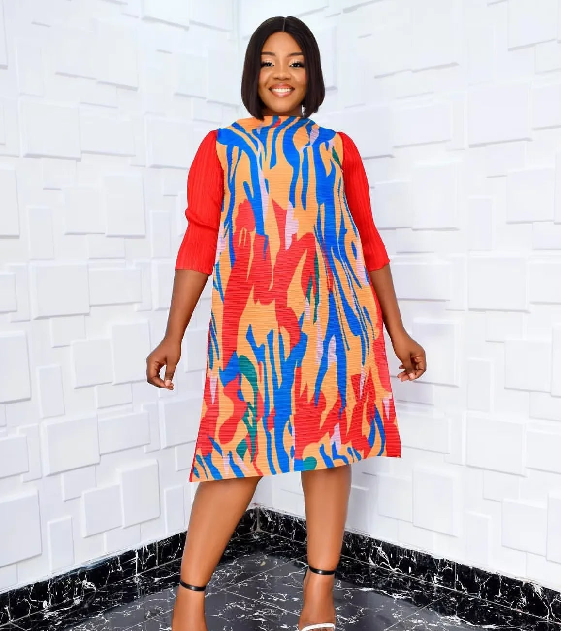 Sheen Clothes  Free Size  Plus Size Women Summer Casual Dresses 100% Polyester African Print Women Dresses