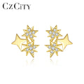 CZCITY Trendy Woman Silver Korean Small Earing Stud Star Lady 925 Sterling New Turkish Earrings