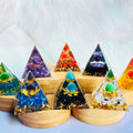 Wholesale Bulk Price Handmade Crystal Crafts Energy Resin Pyramid Crystal Stone Drops Glue Resin Pyramid for Home Decoration