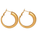 Minimalist Women Earrings Round Hoop Earrings 18k Gold Plated Hypoallergenic Non Tarnish Fashion Jewelry Wholesale