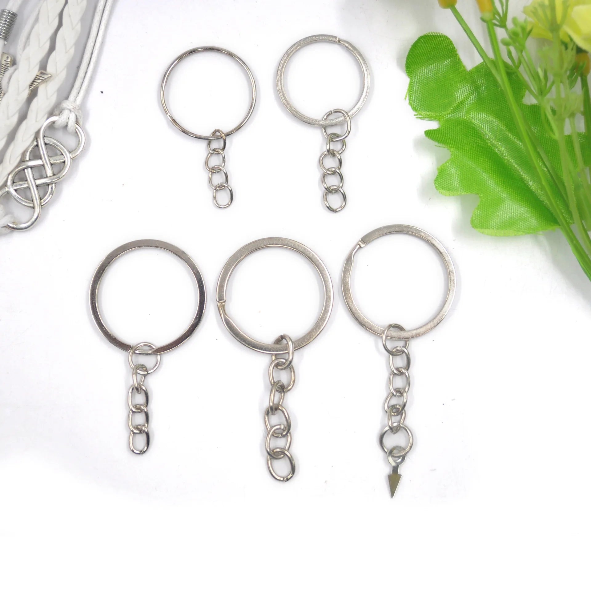Wholesale Custom Key Ring Chain Long Round Split Keychain Keyring DIY Jewelry Making Key Chains Accessory