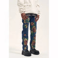 Custom Label Drop Ship Boys Men Street Wear Drop Shipping Stock Men Print Denim Jeans