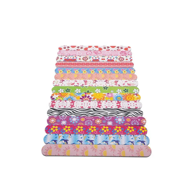 New Professional Korean Style Designer Eco-friendly Double Side Bright Colors 180 Nail Buffer File
