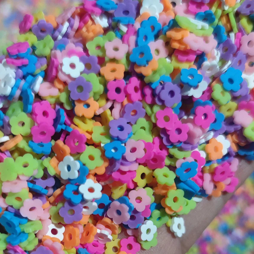 1000g DIY Slime Supplies Polymer Sprinkles Slices Rainbow Hollow Flower Blossom Mix Polymer Clay Sprinkles