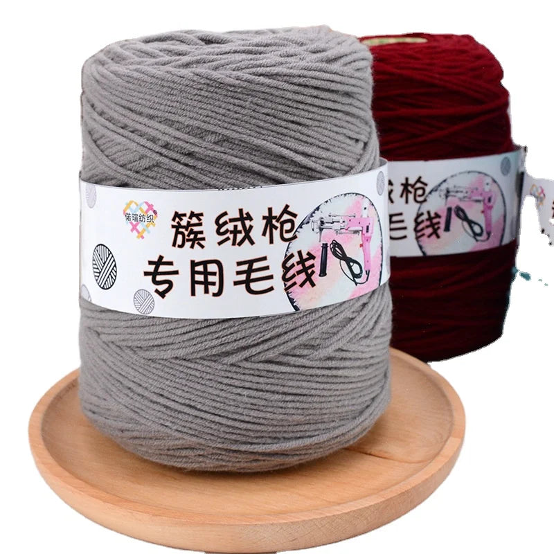 Hot Sale 8ply Cotton Acrylic Yarn 400g High Tenacity Dyed/Raw Abrasion-Resistant Carpet Tufting Yarn for Rugs
