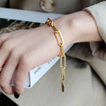 S2011 Hip Hop Sterling Silver 925 Fine Jewelry Rhodium Gold Jesus Coin Charm Paperclip Link Chain Bracelets Men Women Gift