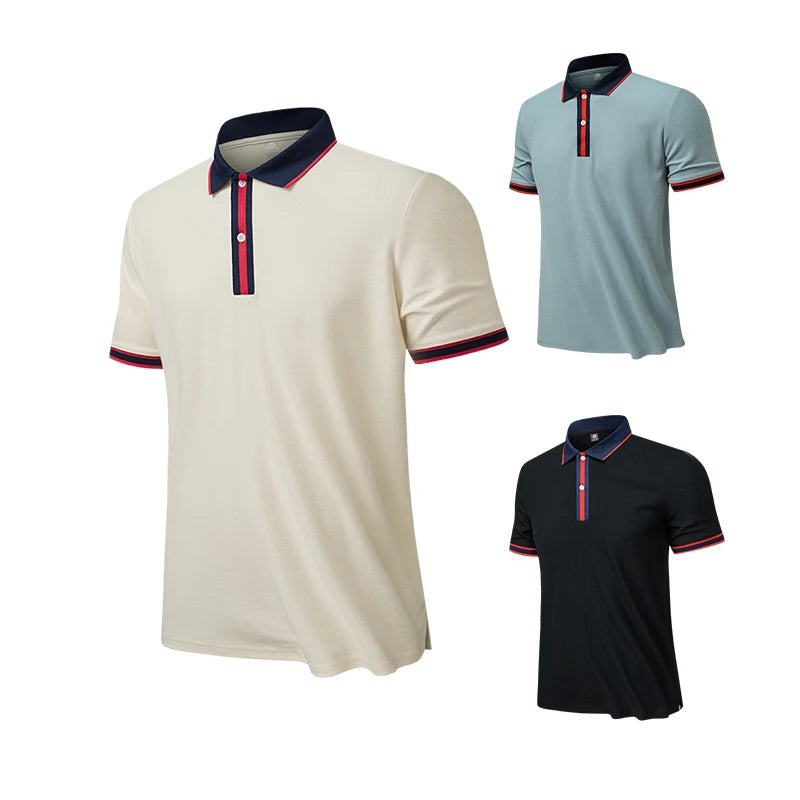 Unisex Poly-cotton Blending Short Sleeve Polo T Shirts Custom Logo Uniform Lapel Collar Summer Polo Shirts