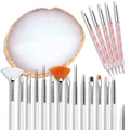 21 Pcs Nail Art Brushes Set with Metal Handle Liner DIY Home Salon Use Mixed Colors