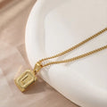 18K Stainless Steel Letter Necklace Men's European and American Gold Titanium Steel HIPHOP Letter Pendant Necklace
