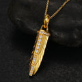 New Design Hip Hop Jewelry 18K Gold Plated 925 Sterling Silver VVS Moissanite Sword Shape Pendant Necklace