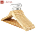 Bestseller Low MOQ Wood Hanger Clothes Metal Hooks Clothes Percha Cabide Wooden Cloth Hanger Clothing