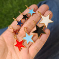 JS1545 Hot Sale 18KGold Plated Colorful Enamel Neon Star Charm Pendants for Necklace Earring Making Supplies