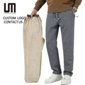 Clearance Sales Men Winter Sweatpants Thick Warm Fleece Lined Casual Trousers Elastic Waist Lounge Pants (Plus Size Available)