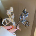 Personalized Creative Rhinestone Shark Hair Clip Rhinestone Flower Hair Claw for Women Diamond Tulip Hair Accessories