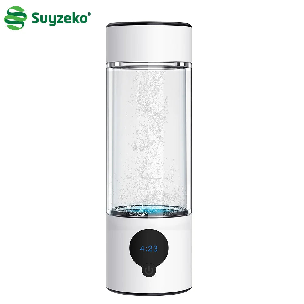Suyzeko 2025 Portable Hydrogen H2 Generator Water Bottle 3 in 1 with Inhaler SPE PEM Hydrogen Water Bottle 5000ppb Hydrogen Cup