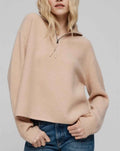 2026 ODM Knitwear Manufacturers Custom Oversized Ladies White Turtleneck Knitted Jumpers Women Quarter Half Zip Sweater