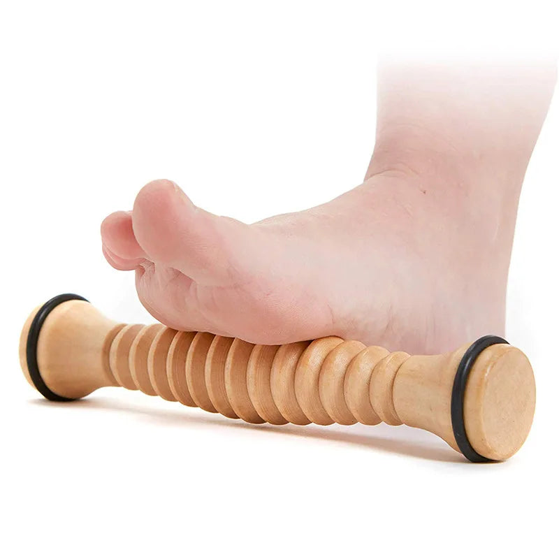 Wood Handmade Foot Massage Roller 170x35mm for Plantar Fasciitis Relief and Deep Natural Muscle Care Begreen