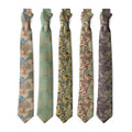 Vintage Silk Ties Men's Fashion 8cm Floral Necktie Wedding Business Meeting Gravata Soft Print Polyester Silk Tie for Men