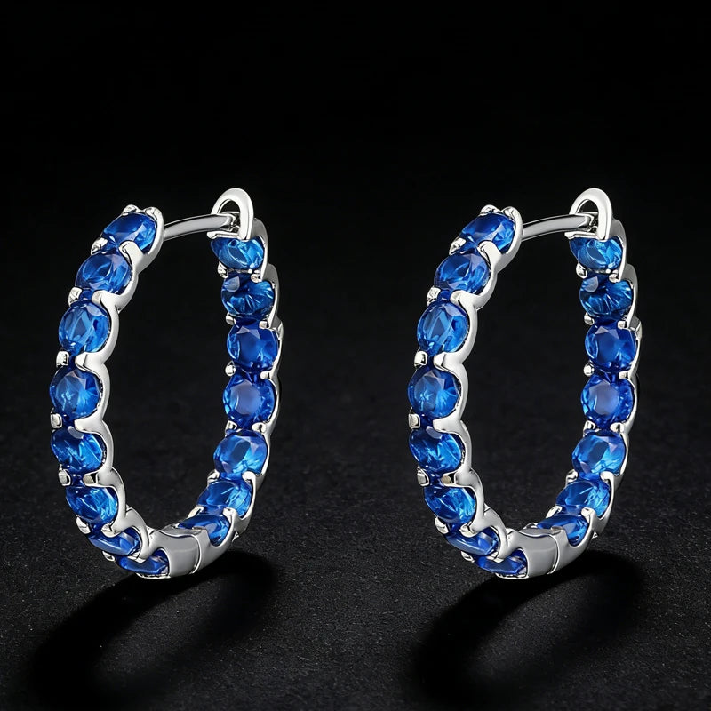 18K Gold Plated Cubic Zirconia Iced Out Brass Hoop Huggie Earrings for Women