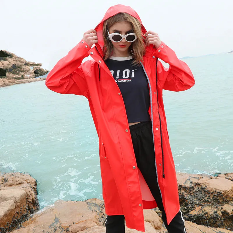 Raincoat Women's Fashion High-end Ladies Adult Rainstorm-proof Full-bodyJacket Long Poncho Rainwear Raining