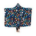 Wholesale Colorful Custom Print Design Sublimation Wearable Crystal Velvet Cloak Hooded Throw Blankets for Spring/Autumn