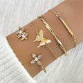 Trendy Bohemian Multi-Piece Smooth Mix-Match Twist Flower Chain Bracelet Thread Exaggerated Hip Hop Bracelets Set for Women