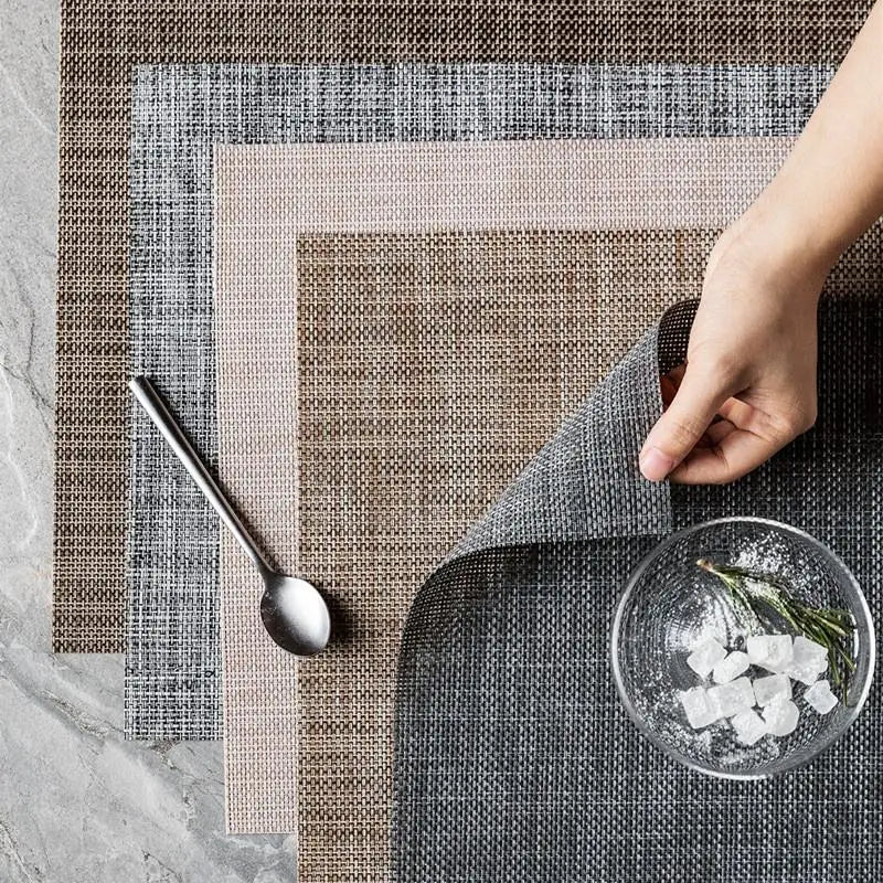 Simple Anti-wrinkle and Anti-linen PVC Waterproof Table Mat Western Table Cloth Mat Household Table Insulation Anti-scald Mat