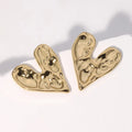 Beimai OEM Earrings Simple Heart-shaped Irregular Stainless Steel Earrings