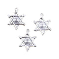 Charms Demon Eye Star of David Shield Hexagram Tibetan Bronze Silver Color Pendants Antique Jewelry Making DIY Handmade Craft