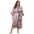 New Style Plus Size Chinese Style Kimono Satin Pajamas for Women Summer Light Luxury Breathable Bathrobe and Home Wear