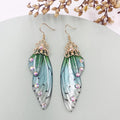 Pendientes Con Alas S925 Sterling Silver Earhook Butterfly Earrings Long Pendant Cicanwing Wing Gradient Color Stud Earrings