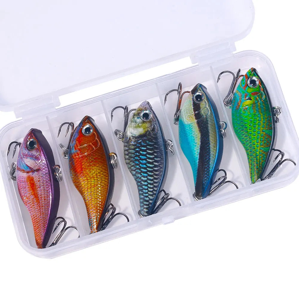 5.5CM 13.7G 5pcs Vibes Fishing Set Hard VIBs Fishing Lure Set for New Type