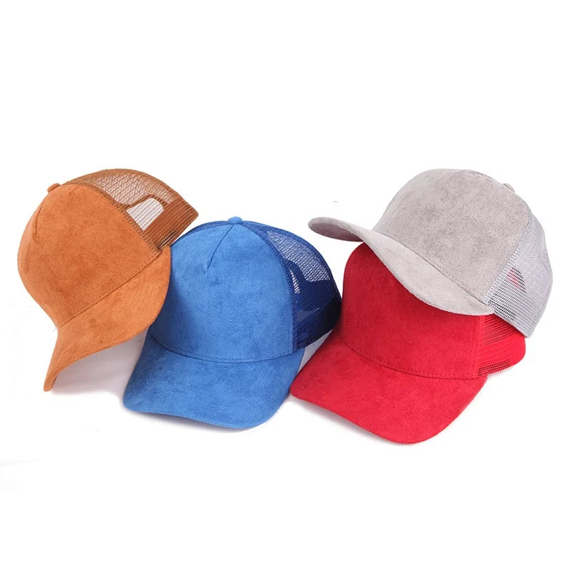 Fast Delivery Blank Trucker Cap Custom Logo Plain Suede Trucker Hats in Stock
