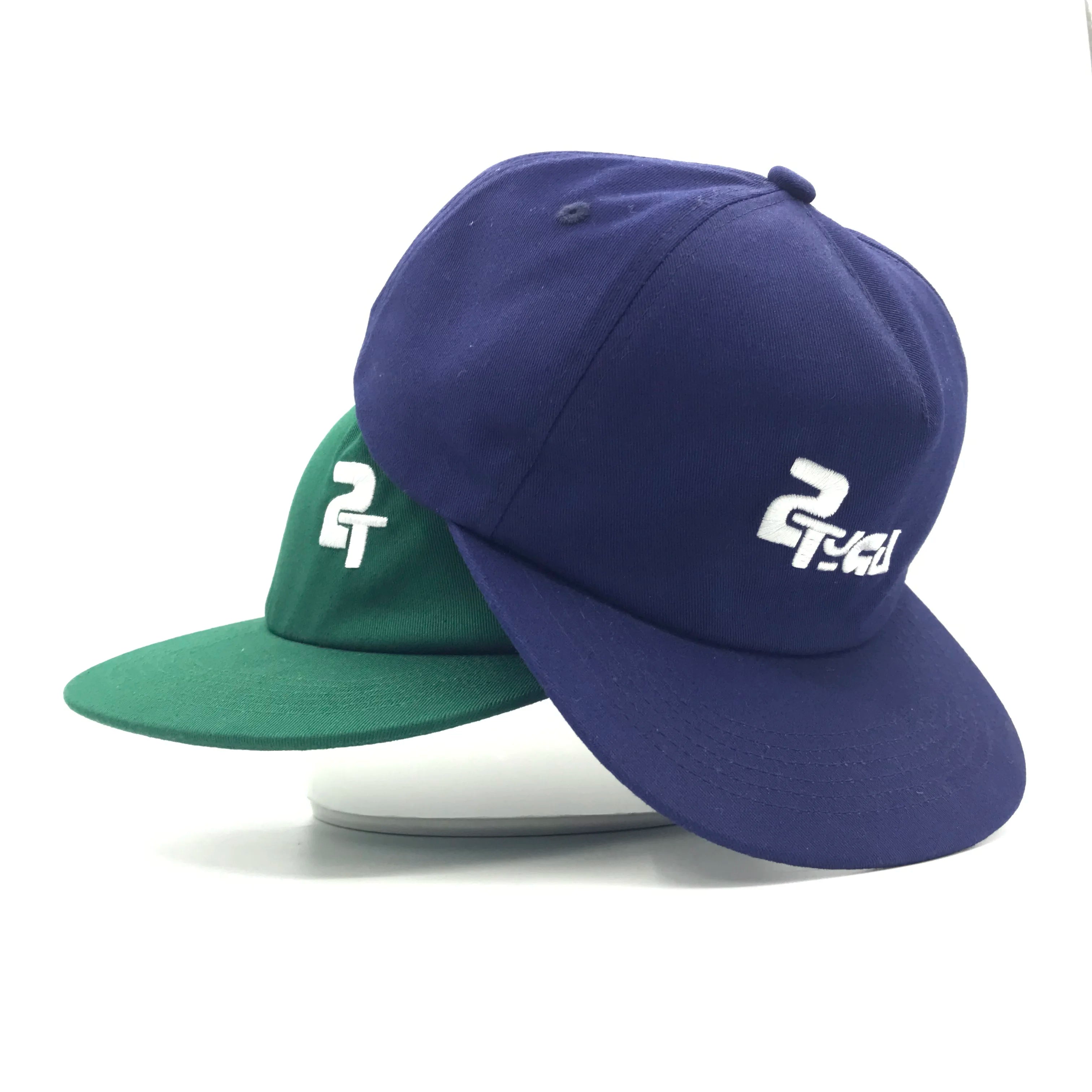 Custom 5 Panel Unstructured Felt Embroidery Snapback Cap 2 Tone Cotton Flat Brim Puff Printing Argyle/Letter Contrast Gold