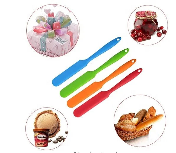 Silicone Spatula Non-Stick Heat Resistant Cooking & Baking Tool with PC Pastry Cutters for Cream Butter & Cake Mixing